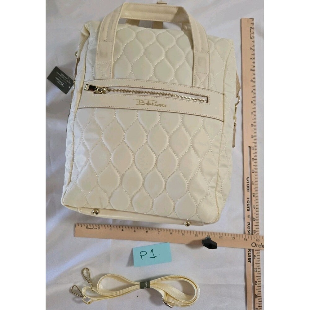 Bella Russo 14.4” Tote Back back Shoulder Bag With Dustbag Cream New With Tags